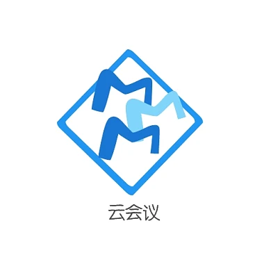云会议几何创意logo设计