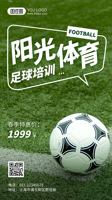 阳光体育足球摄影风手机海报