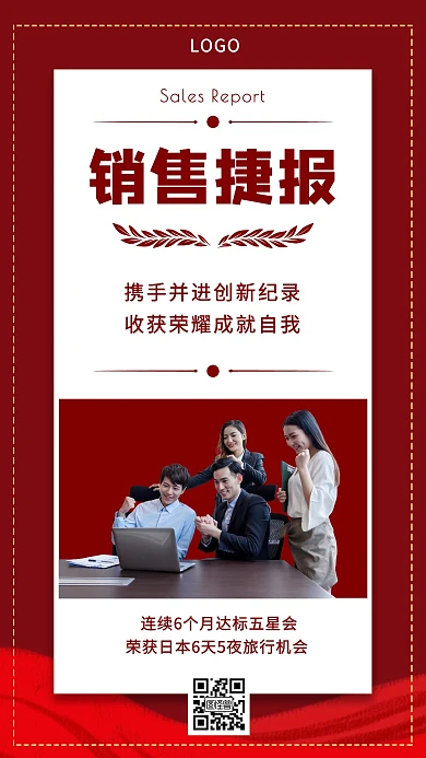 销售捷报团队表彰手机海报