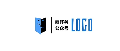图怪兽简约蓝黑创意公众号LOGO