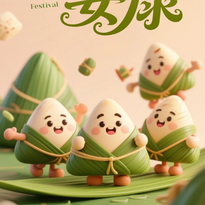 端午節(jié)粽子Q版祝福全屏海報