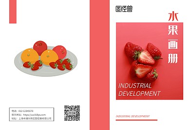 紅色簡約水果宣傳畫冊