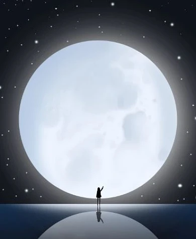 唯美少女星空月亮流星iWatch表盘背景