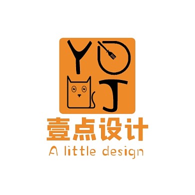 壹點設計黃色方塊字母創(chuàng)意LOGO