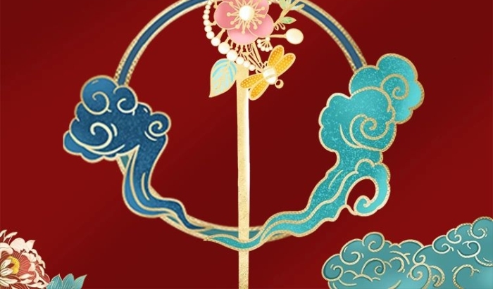 圖怪獸原創(chuàng)手繪古風(fēng)女生發(fā)簪飾品豎版海報(bào)