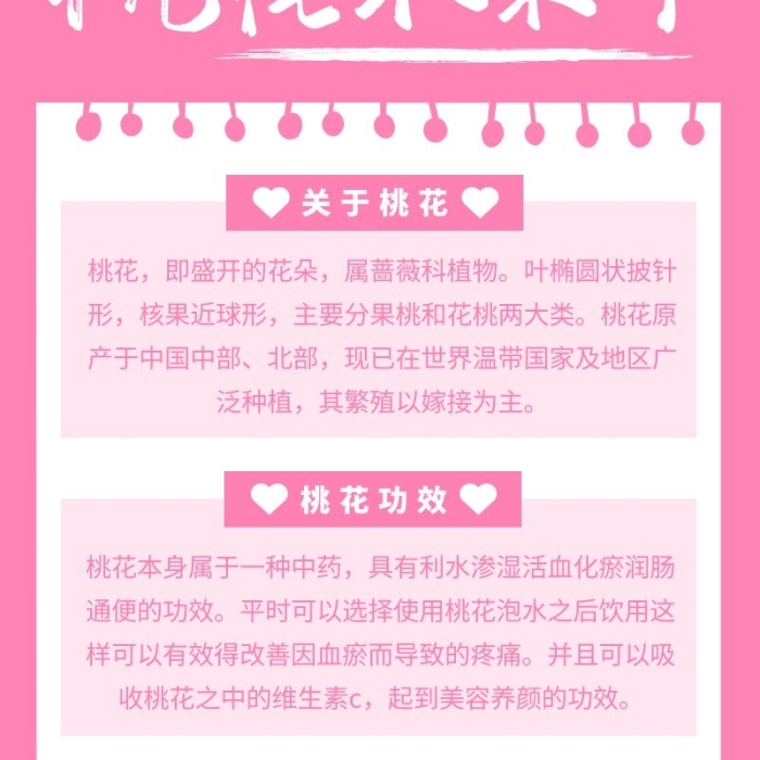 簡(jiǎn)約攝影粉色桃花介紹產(chǎn)品功效營(yíng)銷(xiāo)長(zhǎng)圖