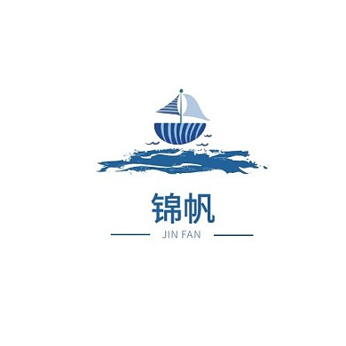簡約海洋風錦帆logo