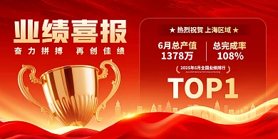 红金喜报大气横版海报