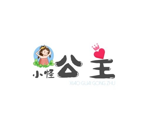 童話公主少女紅色卡通手繪平面logo