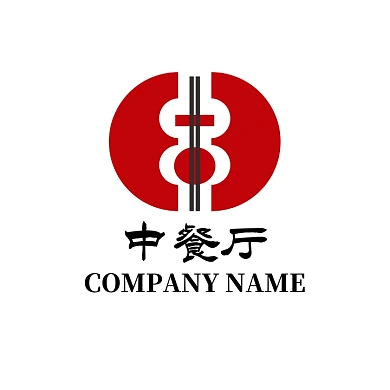 中餐厅红黑中国风头像logo
