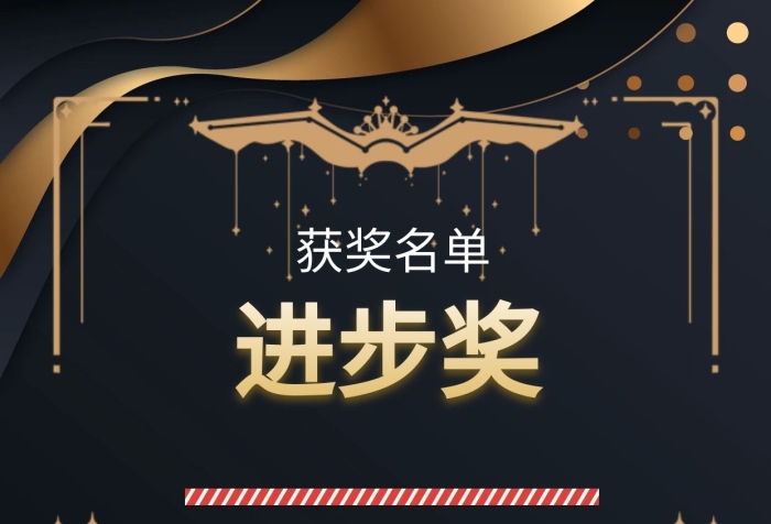 進(jìn)步獎(jiǎng)名單金色彩帶簡(jiǎn)約手機(jī)海報(bào)