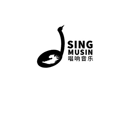 黑色創(chuàng)意圖形拼湊音樂(lè)logo