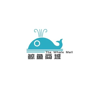 蓝色现代风格鲸鱼商城logo设计
