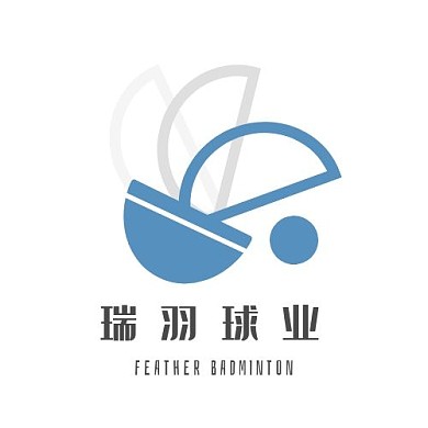 藍(lán)灰色羽毛球標(biāo)志logo