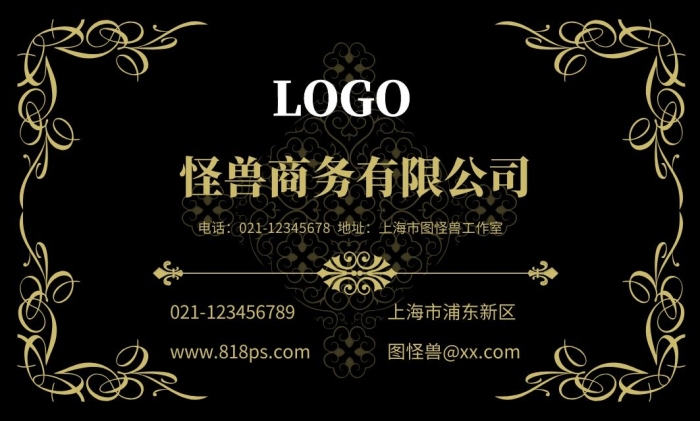 黑金商務(wù)風(fēng)商貿(mào)企業(yè)公司名片