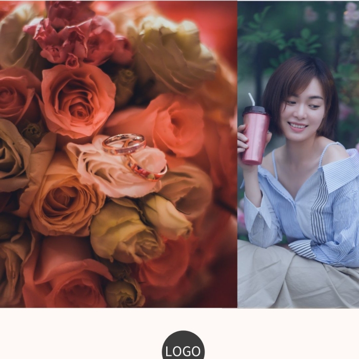 生活照拼图生活照片花粉红简约手机拼图