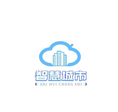 智慧城市云狀建筑物藍色簡約LOGO