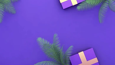 图怪兽原创元素C4D立体紫色电商背景