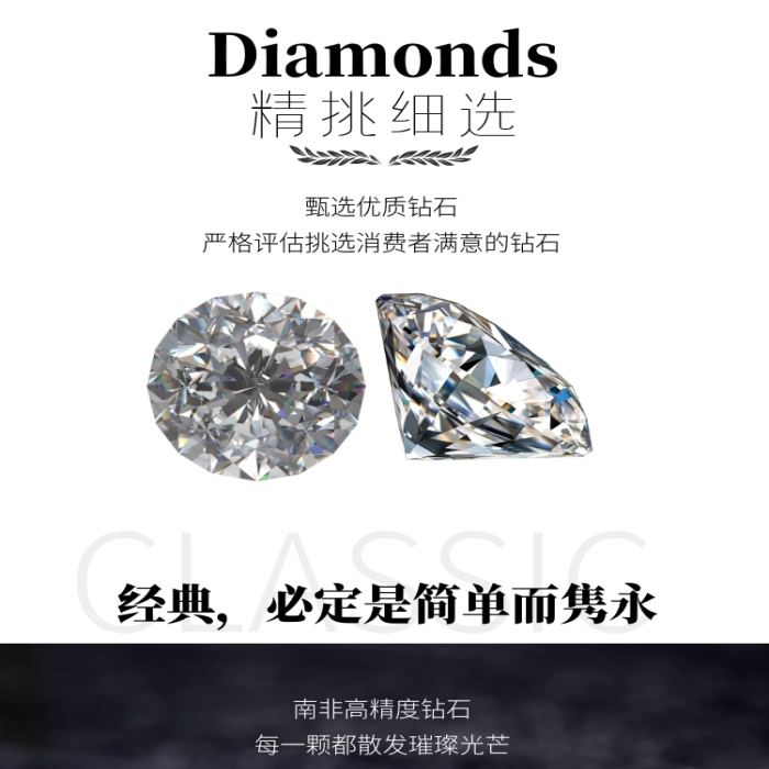 珠寶鉆戒婚戒黑白大氣移動端淘寶詳情頁模板