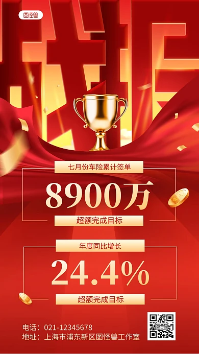 金融理财成交签单喜报手机海报