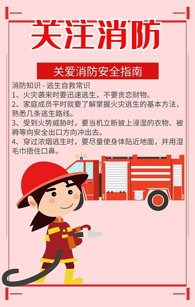 消防噴水安全指南宣傳海報