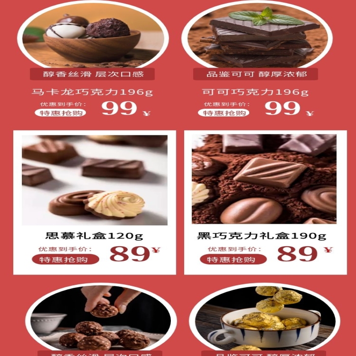 電商3.8女神節(jié)食品促銷巧克力手機端首頁
