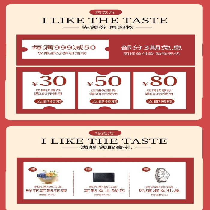 電商3.8女神節(jié)食品促銷巧克力手機端首頁