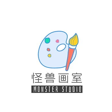 怪兽画室培训机构工作室电商logo设计