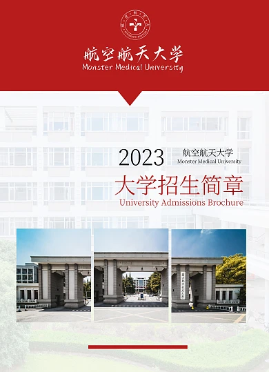 2023年大学招生简章简约大气扁平宣传单