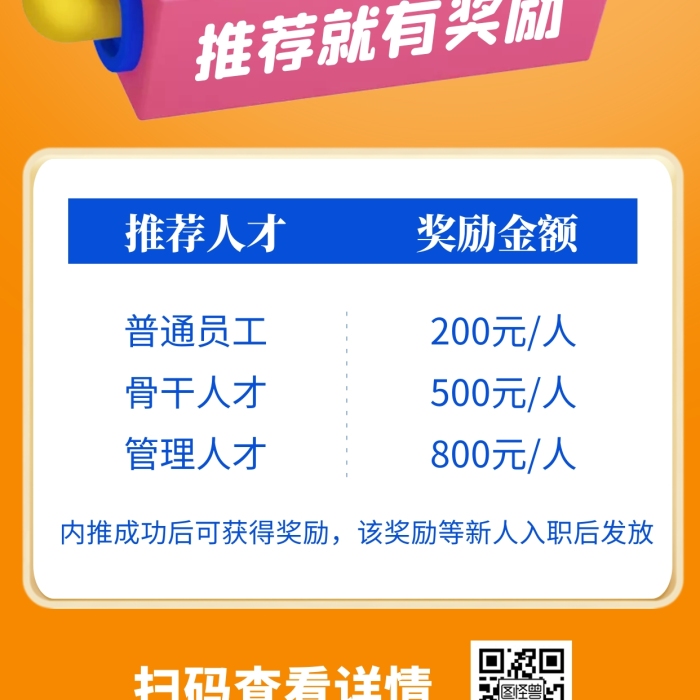 橙色c4d獎勵方案3D海報