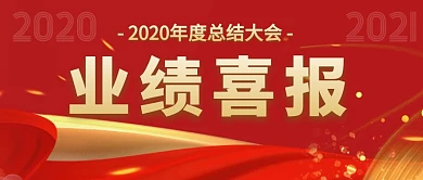 业绩喜报红色大气风格公众号封面首图