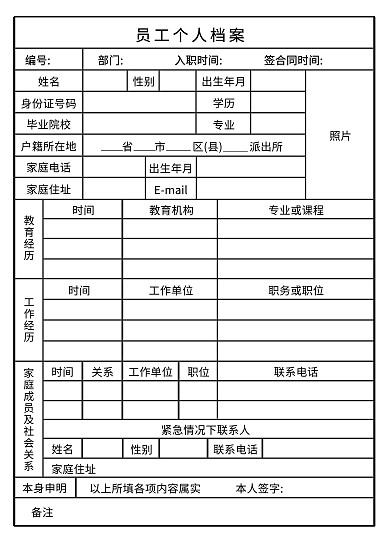 員工個人檔案