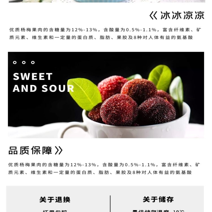 冰鎮(zhèn)楊梅簡(jiǎn)約現(xiàn)代紅色食品茶飲詳情頁(yè)