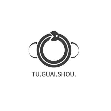 灰色幾何簡約蛇形銜尾蛇logo設(shè)計