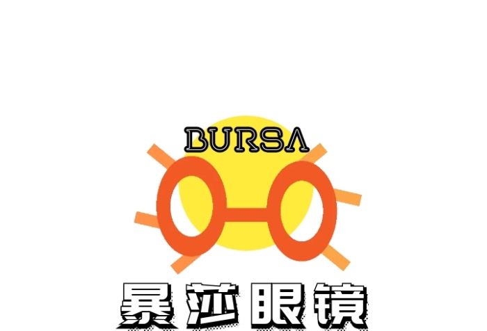 黑色黃色蝙蝠眼鏡卡通插畫墨鏡logo
