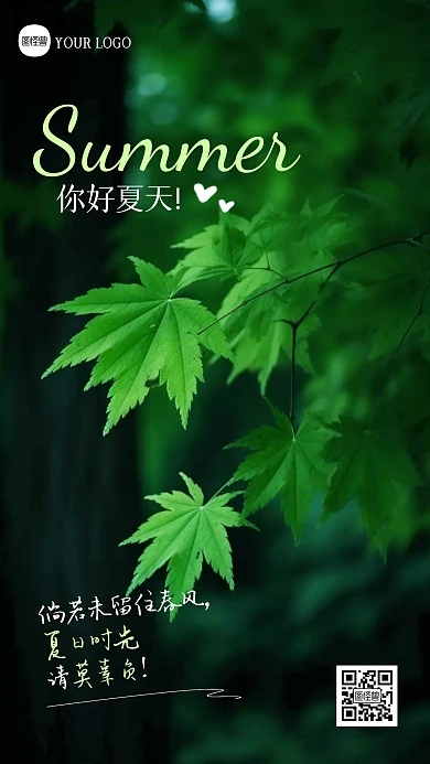 你好夏天问候创意套图摄影图海报