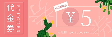 粉色小清新代金券