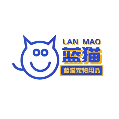 蓝猫logo设计宣传推广大气