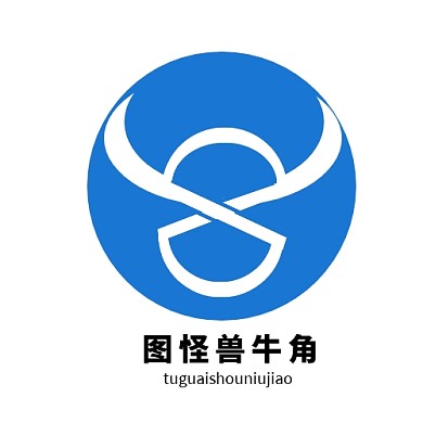 企業(yè)藍白簡約牛角Logo設計