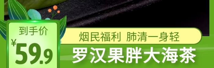 綠色清新簡約羅漢果電商淘寶主圖直通車