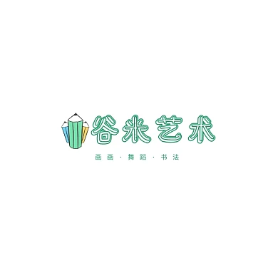 创意绿色卡通可爱艺术培训教育logo标志