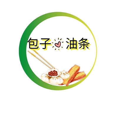 包子愛油條圓形logo