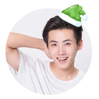 綠色圣誕頭像圓形紅包頭像