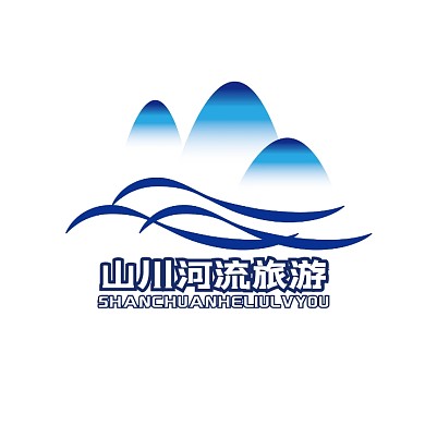 山川河流logo宣傳推廣大氣通用	