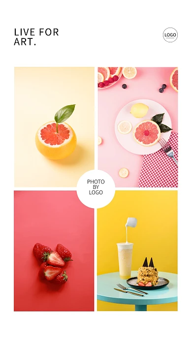 创意英文美食照片排版分享手机拼图