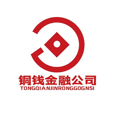 銅錢logo宣傳推廣大氣紅色