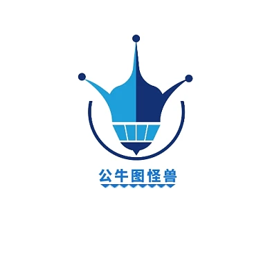 蓝色简约品牌标志LOGO公牛