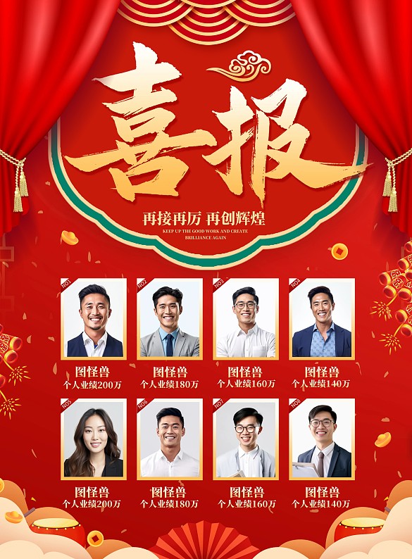 大氣榮譽(yù)喜報(bào)印刷海報(bào)