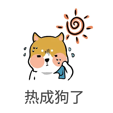 表情包擦汗狗狗卡通可爱萌