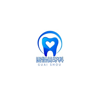 牙齒LOGO藍(lán)白色調(diào)簡(jiǎn)約風(fēng)格